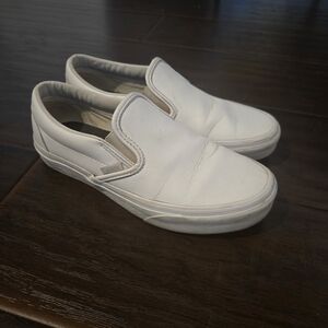 Vans White Slip-On Sneakers